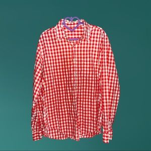 J. Crew Red Plaid Button Down Large